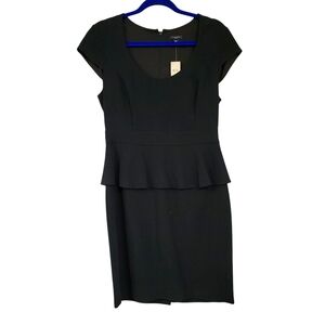 Ann Taylor size 8 Black Peplum Ruffled Sheath Dress NWT!